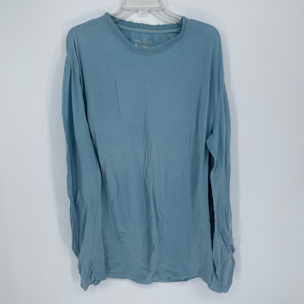 Coolibar Men's Blue UPF 50+ Sun Protection Stretch Long Sleeve T-Shirt Size L